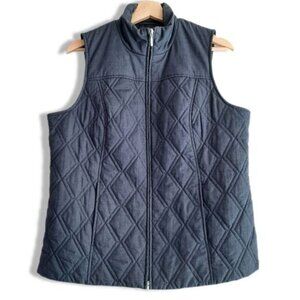 NORTHERN REFLECTIONS Diamond Quilt Full-Zip Vest Blue Sz M